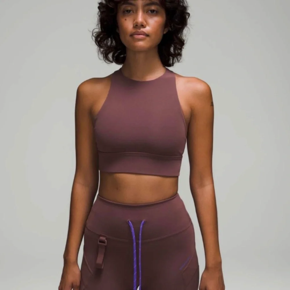 LULULEMON Energy Bra High Neck Longline Tough Dark Oxide Sports Bra Size 4
